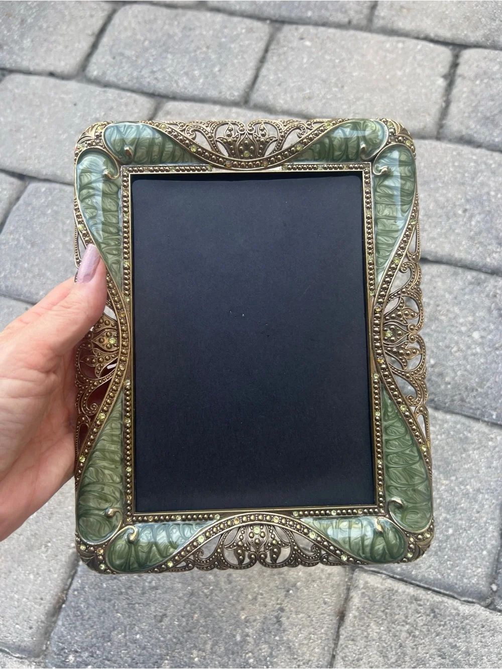 Belle Miason light green vintage ornate frame